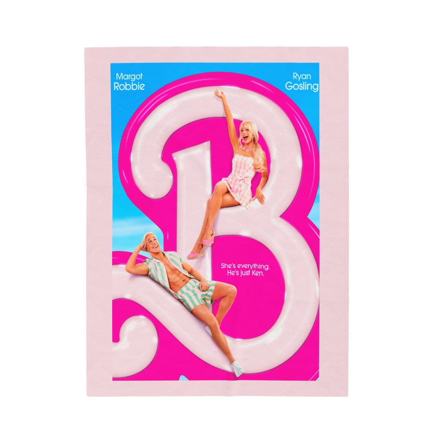 Barbie movie poster blanket, Barbie blanket