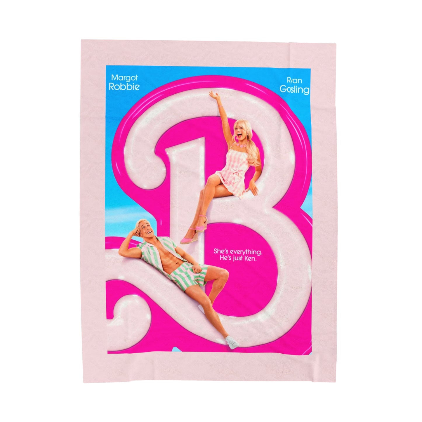 Barbie movie poster blanket, Barbie blanket