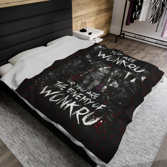 You Are Wonkru / Enemy of Wonkru Octavia Velveteen Plush Blanket, The100 Tv show blanket