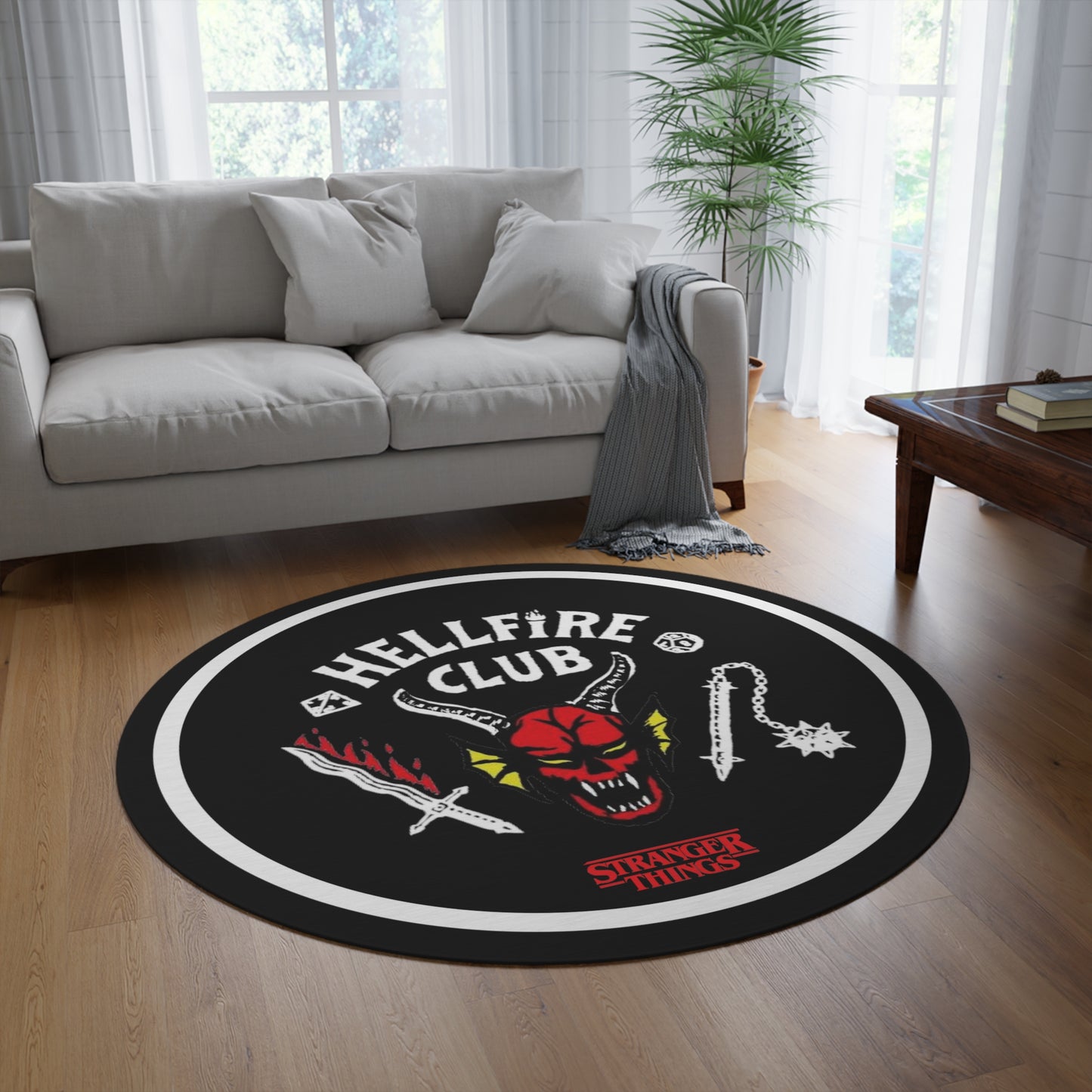 Eddie Hell Fire club Custom Round rug