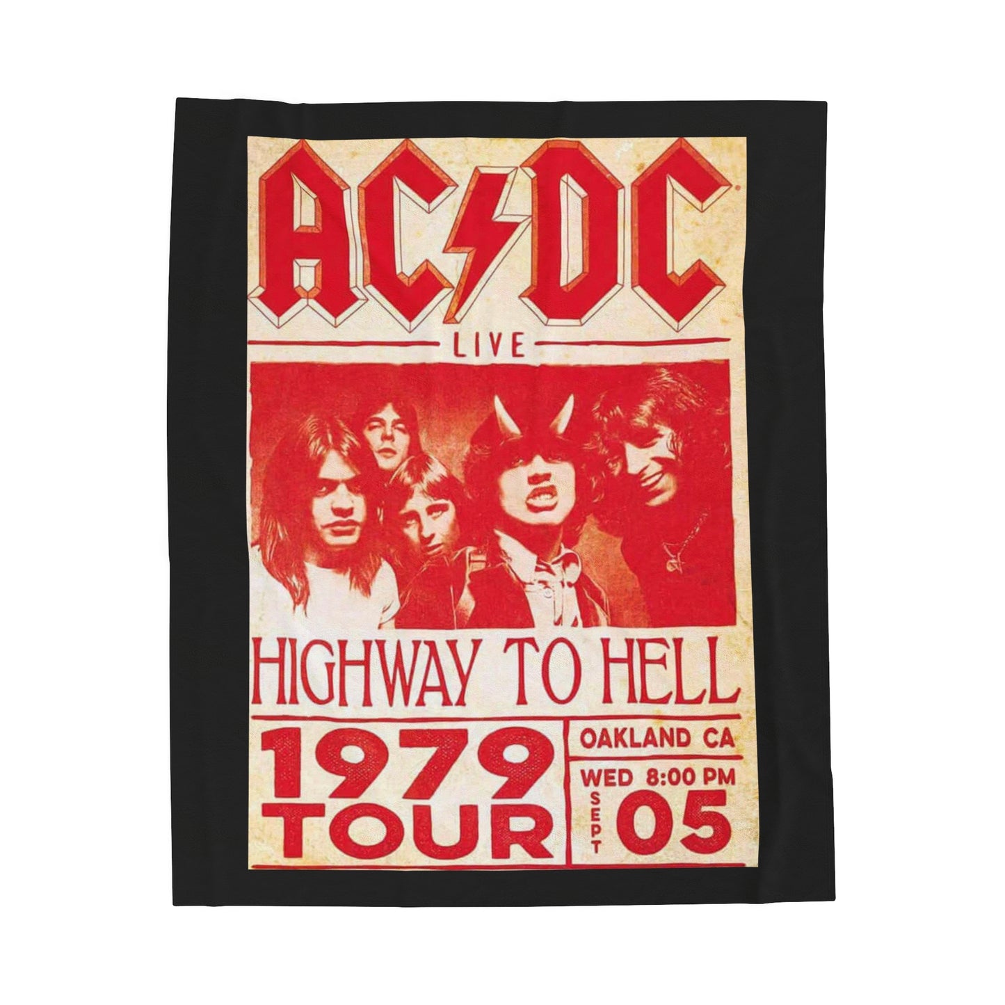 AC/DC Highway To Hell 1979 Tour Velveteen Plush Blanket