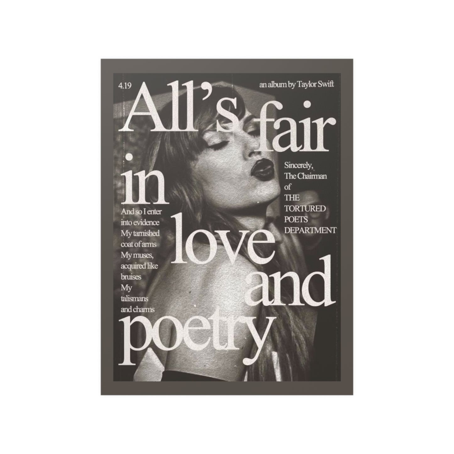 All's fair in love & poetry Magazine wall art poster