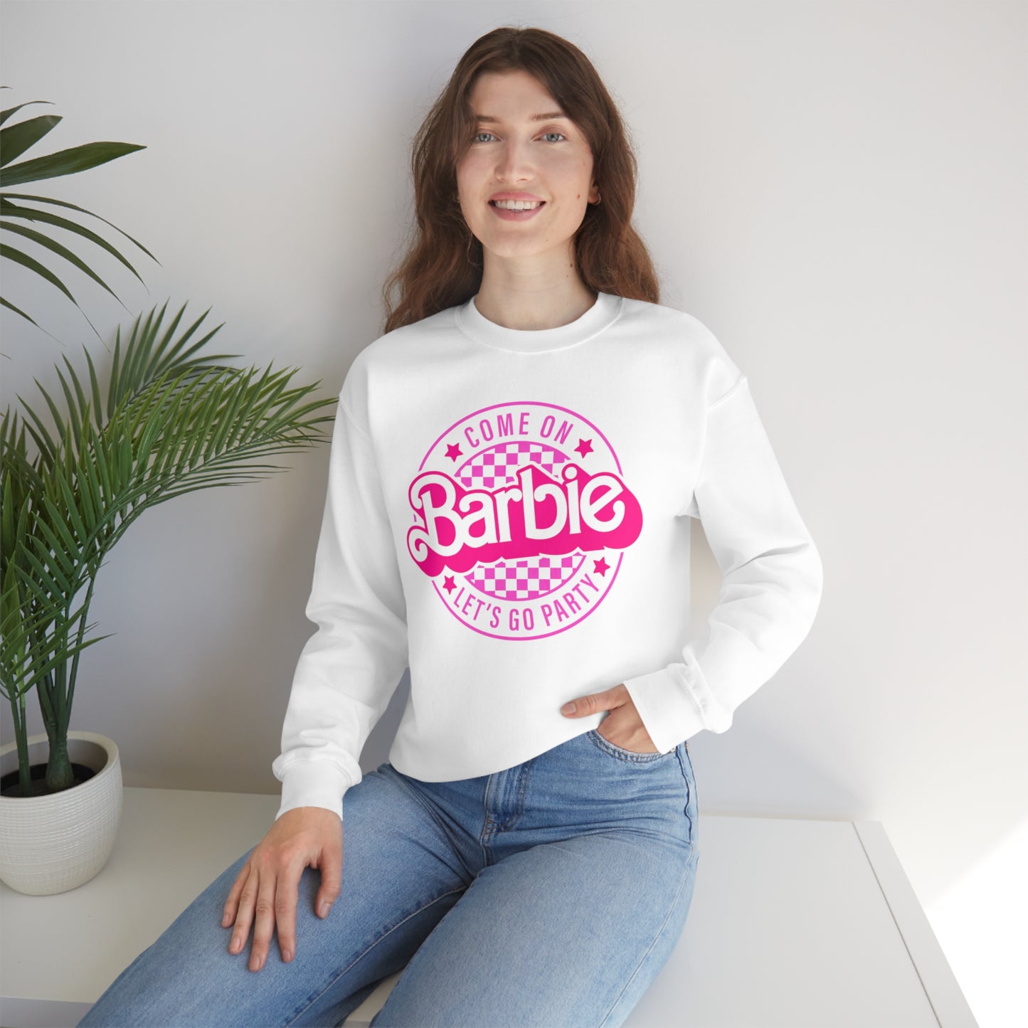 Come on Barbie let's go party shirt, Barbie sweatshirt, Barbie movie sweat shirt