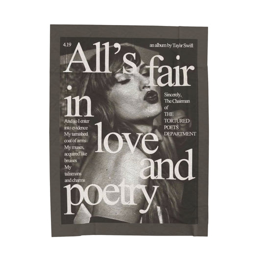 All's Fair in love & Poetry Magazine style Velveteen Plush Blanket