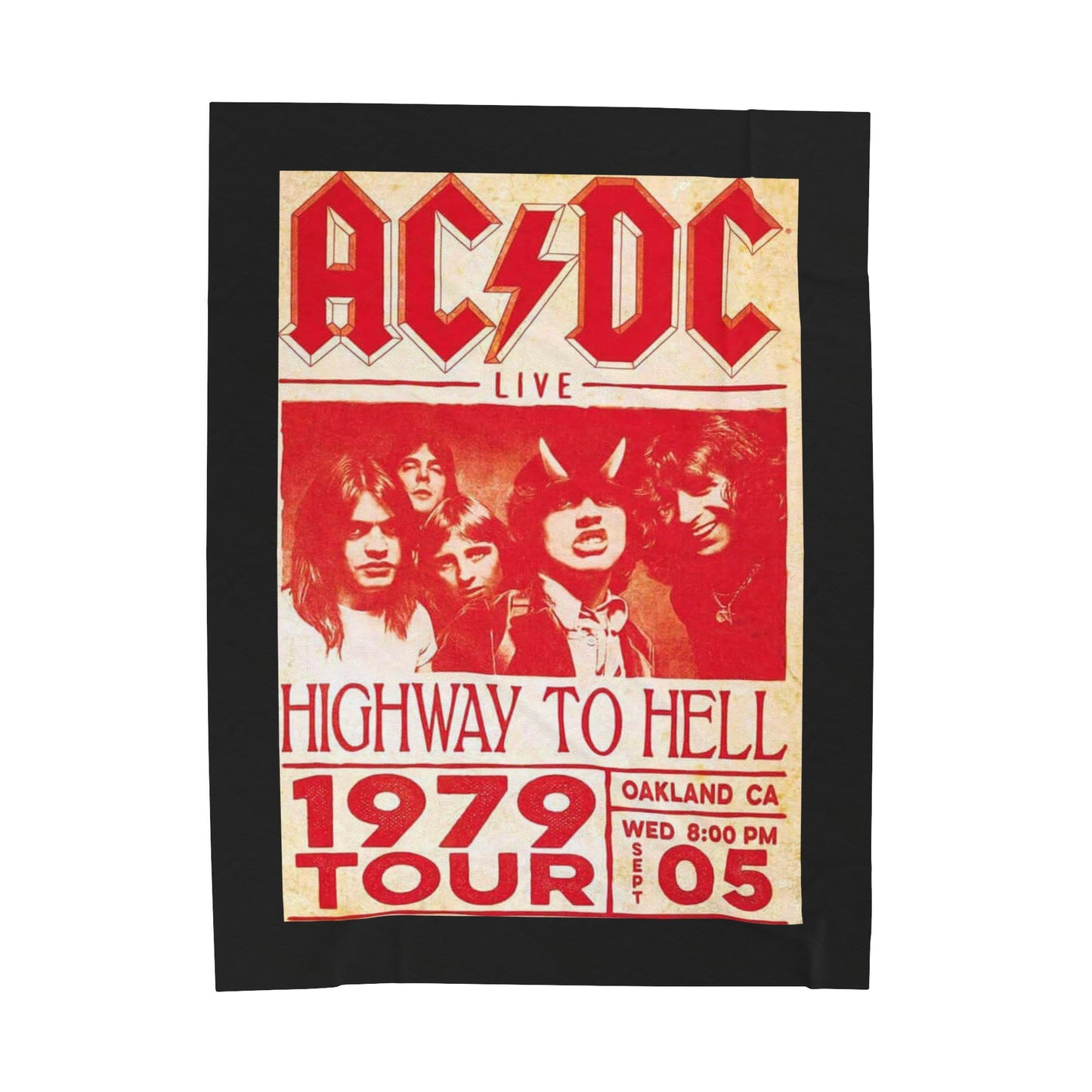 AC/DC Highway To Hell 1979 Tour Velveteen Plush Blanket