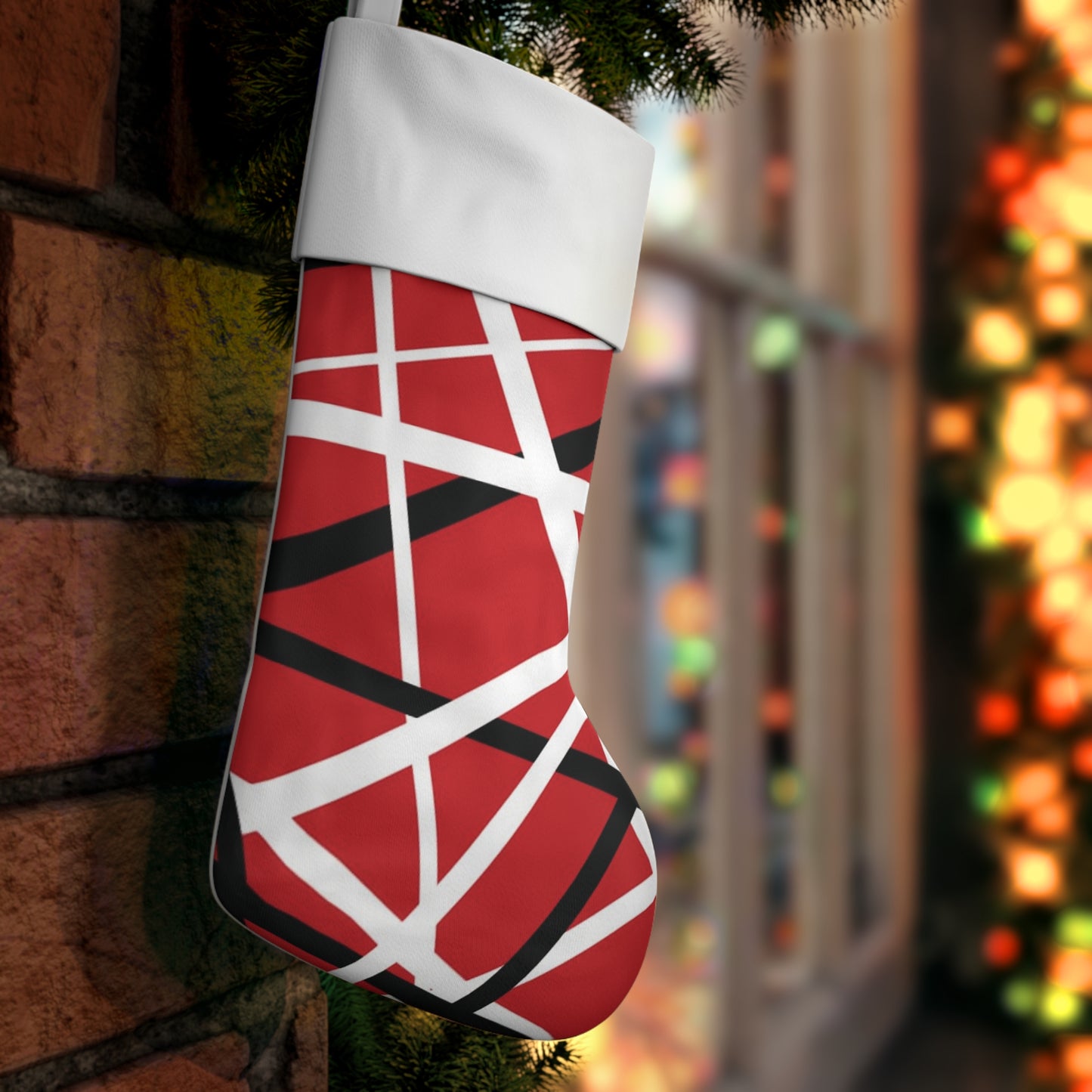 Eddie Frakenstein Holiday Christmas Stocking , Fender Stocking , music lover gift, Halen Guitar