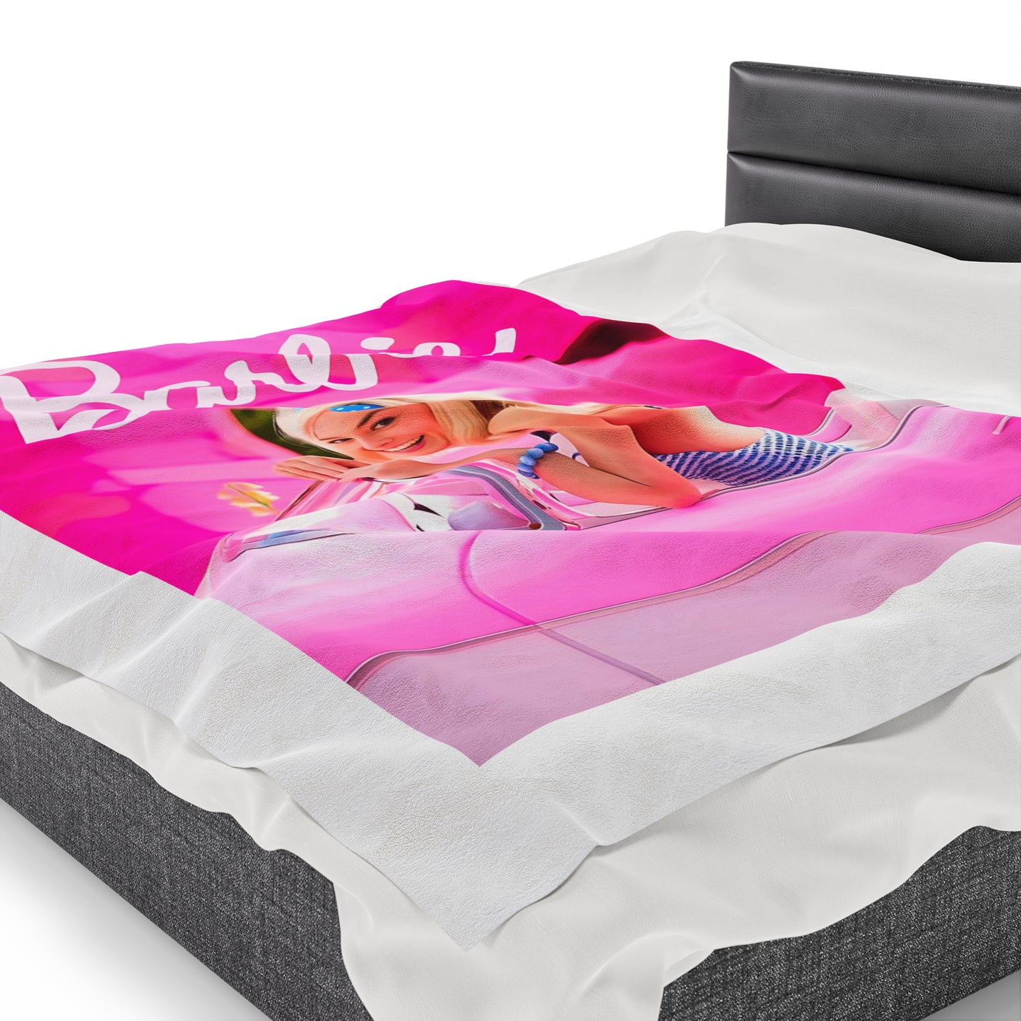 Barbie movie poster blanket