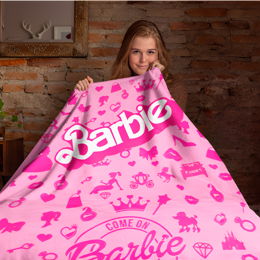 Barbie all over print blanket