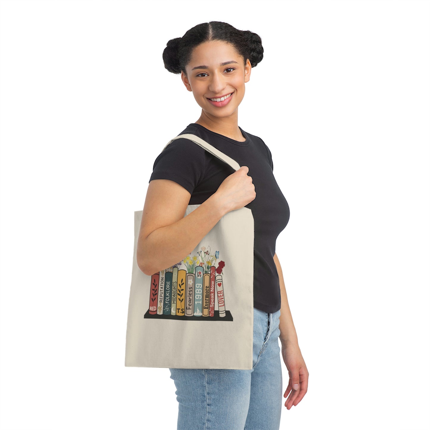 Album Bookshelf Canvas Tote Bag