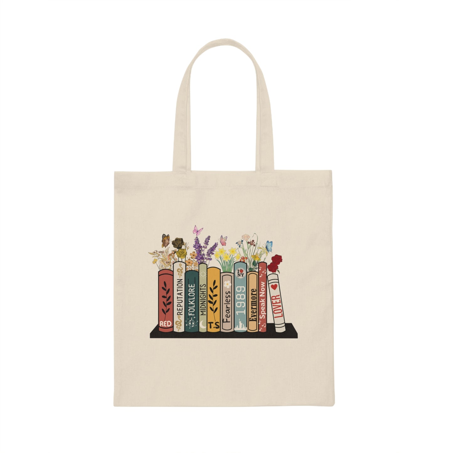 Album Bookshelf Canvas Tote Bag